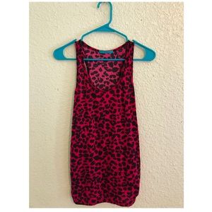 Size: Large. Worn Once. Pink & black cheetah.